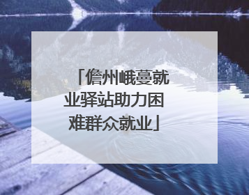 儋州峨蔓就业驿站助力困难群众就业