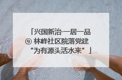 兴国新治·一居一品⑨ 林峰社区院落党建“为有源头活水来”