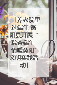 养老院里过端午 衡阳县开展“粽香端午 情暖蒸阳”文明实践活动