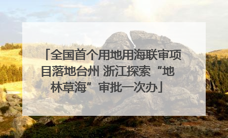 全国首个用地用海联审项目落地台州 浙江探索“地林草海”审批一次办