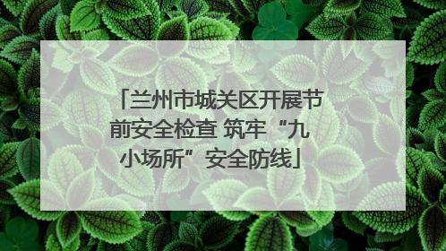兰州市城关区开展节前安全检查 筑牢“九小场所”安全防线