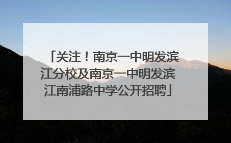 关注！南京一中明发滨江分校及南京一中明发滨江南浦路中学公开招聘