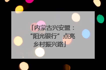 内蒙古兴安盟：“阳光银行”点亮乡村振兴路