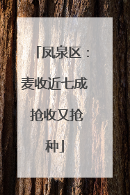 凤泉区：麦收近七成 抢收又抢种