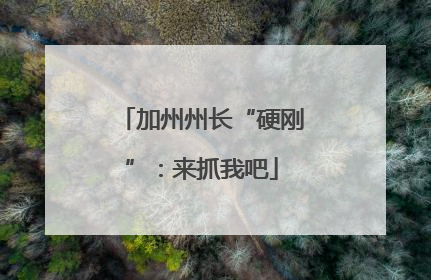加州州长“硬刚”：来抓我吧