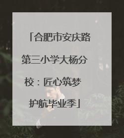 合肥市安庆路第三小学大杨分校：匠心筑梦 护航毕业季