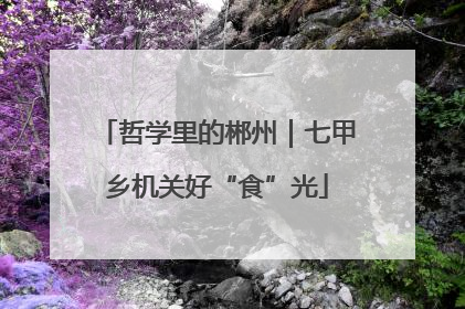 哲学里的郴州｜七甲乡机关好“食”光