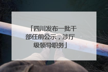 四川发布一批干部任前公示，涉厅级领导职务