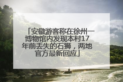 安徽游客称在徐州一博物馆内发现本村17年前丢失的石狮，两地官方最新回应