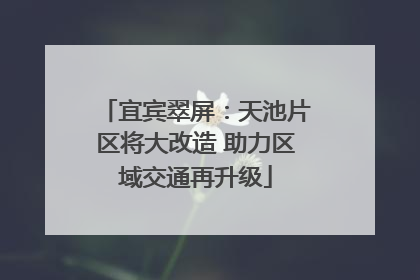 宜宾翠屏：天池片区将大改造 助力区域交通再升级