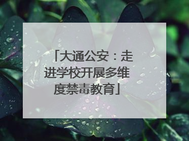 大通公安：走进学校开展多维度禁毒教育