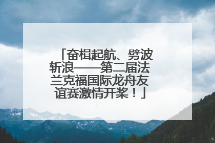 奋楫起航、劈波斩浪——第二届法兰克福国际龙舟友谊赛激情开桨！
