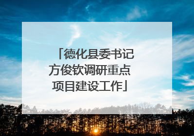 德化县委书记方俊钦调研重点项目建设工作
