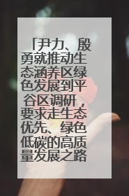 尹力、殷勇就推动生态涵养区绿色发展到平谷区调研，要求走生态优先、绿色低碳的高质量发展之路