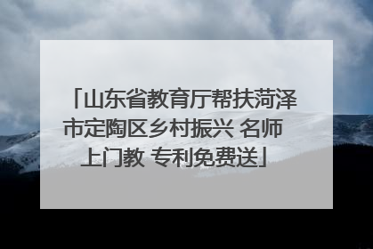 山东省教育厅帮扶菏泽市定陶区乡村振兴 名师上门教 专利免费送