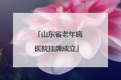 山东省老年病医院挂牌成立