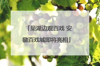 巢湖边观百戏 安徽百戏城即将亮相