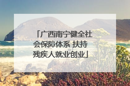 广西南宁健全社会保障体系 扶持残疾人就业创业