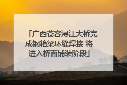 广西苍容浔江大桥完成钢箱梁环缝焊接 将进入桥面铺装阶段