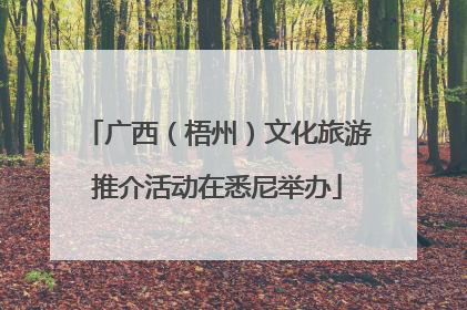 广西（梧州）文化旅游推介活动在悉尼举办