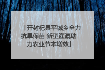 开封杞县平城乡全力抗旱保苗 新型灌溉助力农业节本增效