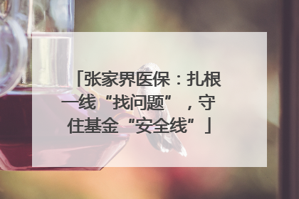张家界医保：扎根一线“找问题”，守住基金“安全线”