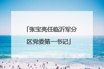 张宝亮任临沂军分区党委第一书记
