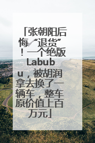 张朝阳后悔“退货”！一个绝版Labubu，被胡润拿去换了一辆车，整车原价值上百万元
