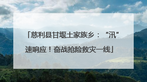 慈利县甘堰土家族乡：“汛”速响应！奋战抢险救灾一线
