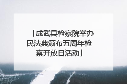 成武县检察院举办民法典颁布五周年检察开放日活动