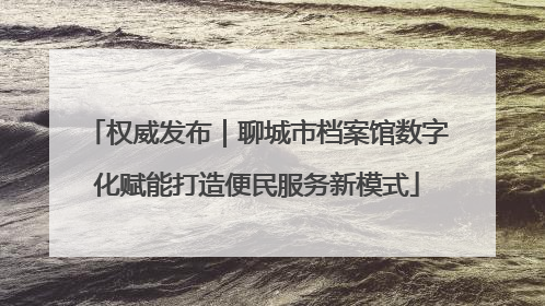 权威发布｜聊城市档案馆数字化赋能打造便民服务新模式