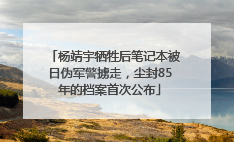 杨靖宇牺牲后笔记本被日伪军警掳走，尘封85年的档案首次公布