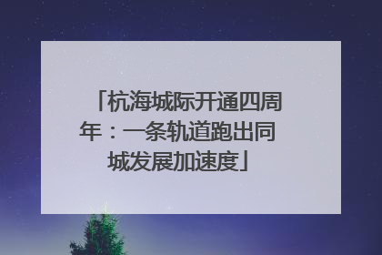 杭海城际开通四周年：一条轨道跑出同城发展加速度