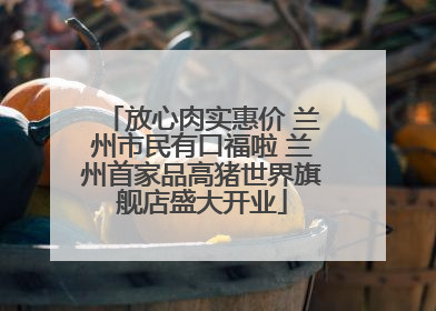 放心肉实惠价 兰州市民有口福啦 兰州首家品高猪世界旗舰店盛大开业