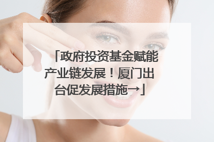 政府投资基金赋能产业链发展！厦门出台促发展措施→