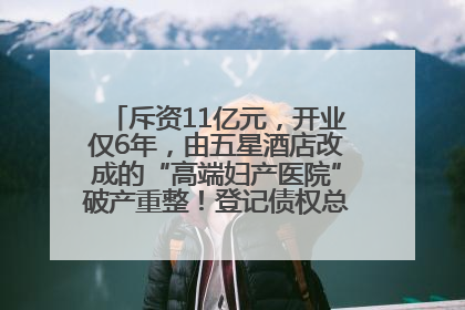 斥资11亿元，开业仅6年，由五星酒店改成的“高端妇产医院”破产重整！登记债权总额已超17亿元