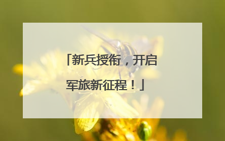 新兵授衔，开启军旅新征程！