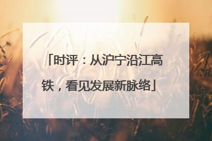 时评：从沪宁沿江高铁，看见发展新脉络