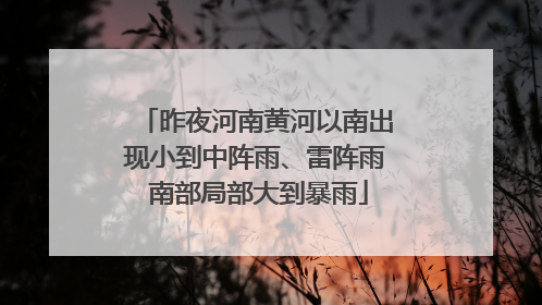 昨夜河南黄河以南出现小到中阵雨、雷阵雨 南部局部大到暴雨