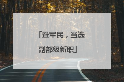 暨军民，当选副部级新职