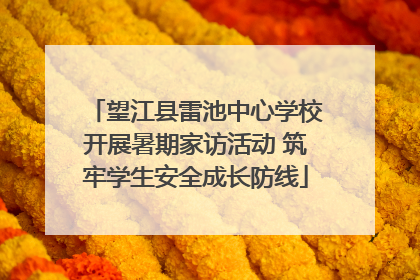 望江县雷池中心学校开展暑期家访活动 筑牢学生安全成长防线