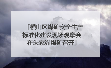 横山区煤矿安全生产标准化建设现场观摩会在朱家峁煤矿召开