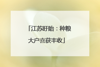 江苏盱眙：种粮大户喜获丰收