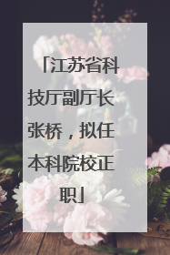 江苏省科技厅副厅长张桥，拟任本科院校正职