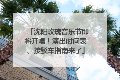 沈阳玫瑰音乐节即将开唱！演出时间表、接驳车指南来了