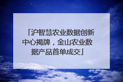 沪智慧农业数据创新中心揭牌，金山农业数据产品首单成交