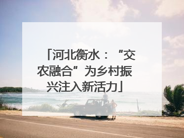 河北衡水：“交农融合”为乡村振兴注入新活力
