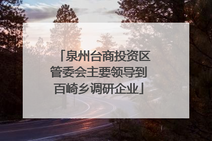 泉州台商投资区管委会主要领导到百崎乡调研企业