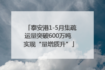 泰安港1-5月集疏运量突破600万吨 实现“量增质升”