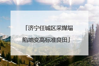 济宁任城区采煤塌陷地变高标准良田